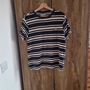 Fila Navy and White Striped Tee